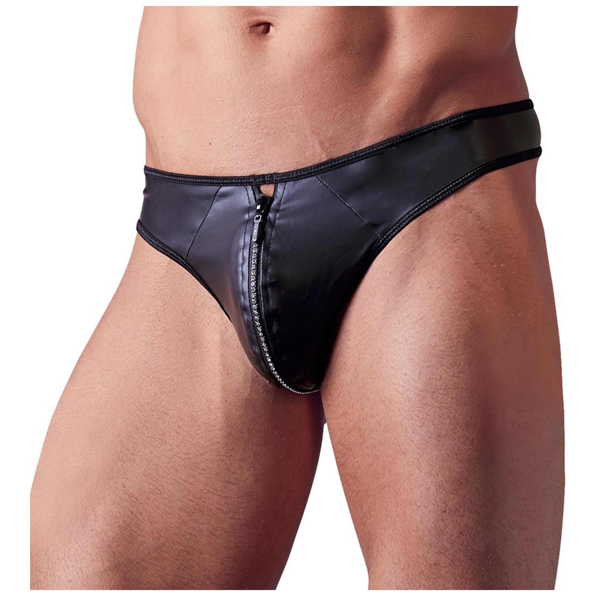 Svenjoyment Men's G-String med strassbesat lynlås i størrelse 2XL