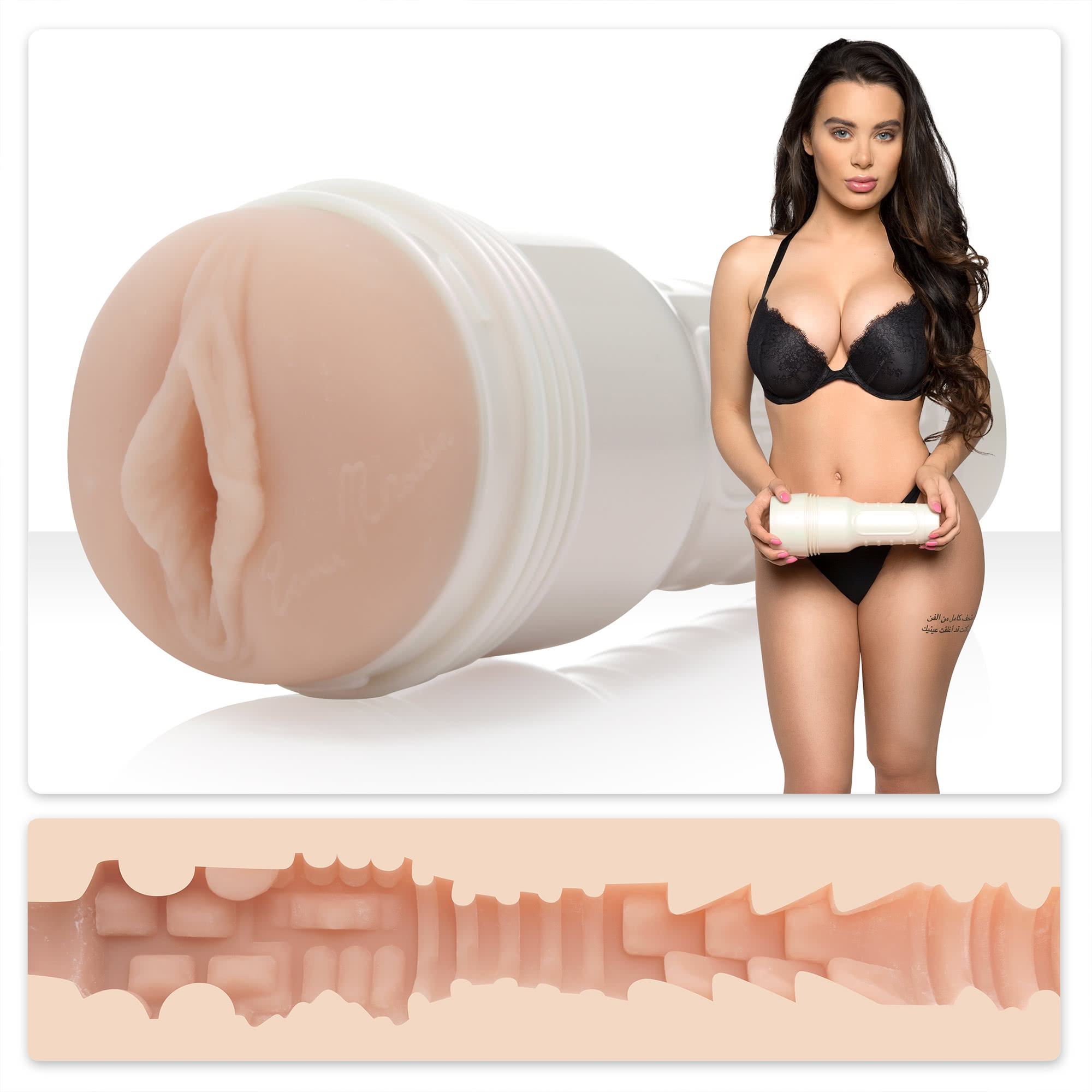 Fleshlight Lana Rhoades Destiny vaginamasturbator i grå ABS-hylster