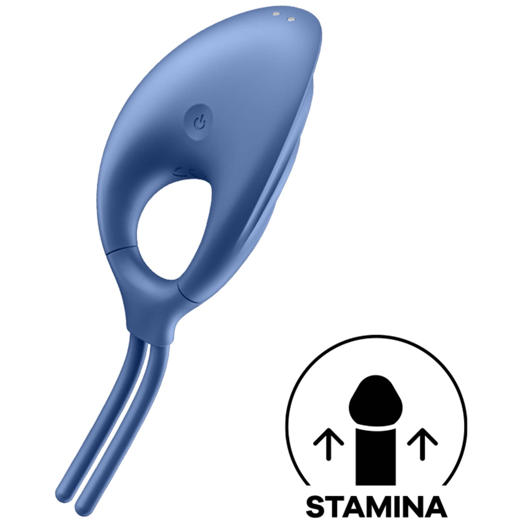 Satisfyer Swordsman Vibrating Cock Ring Blue set forfra