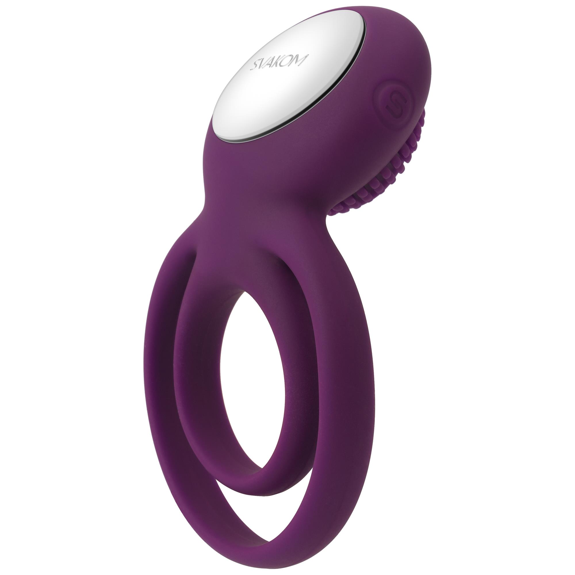 Svakom Tammy Vibrating Ring Violet dobbelt penisring med USB-opladning