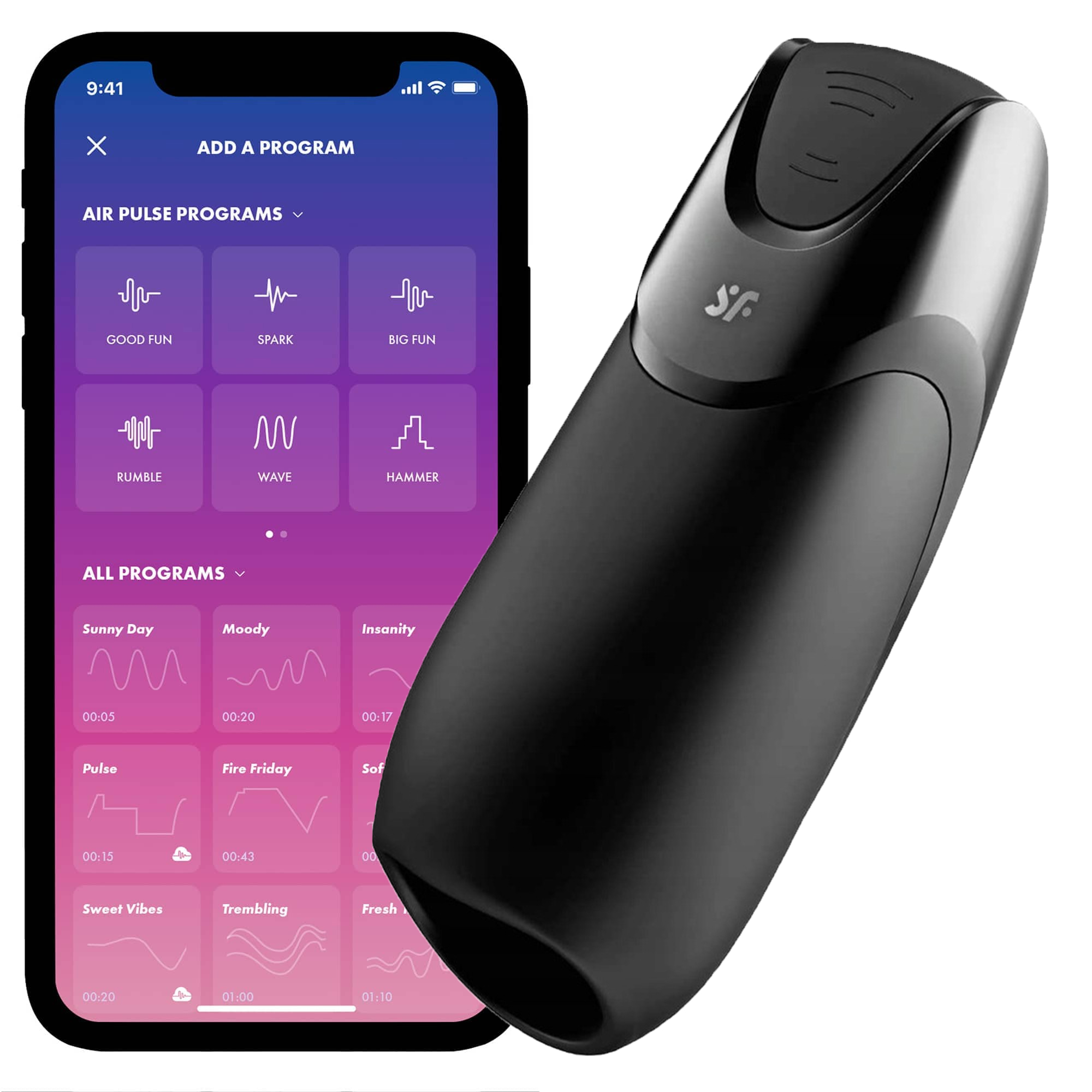 Satisfyer Men Vibration+ Connect App masturbator set forfra