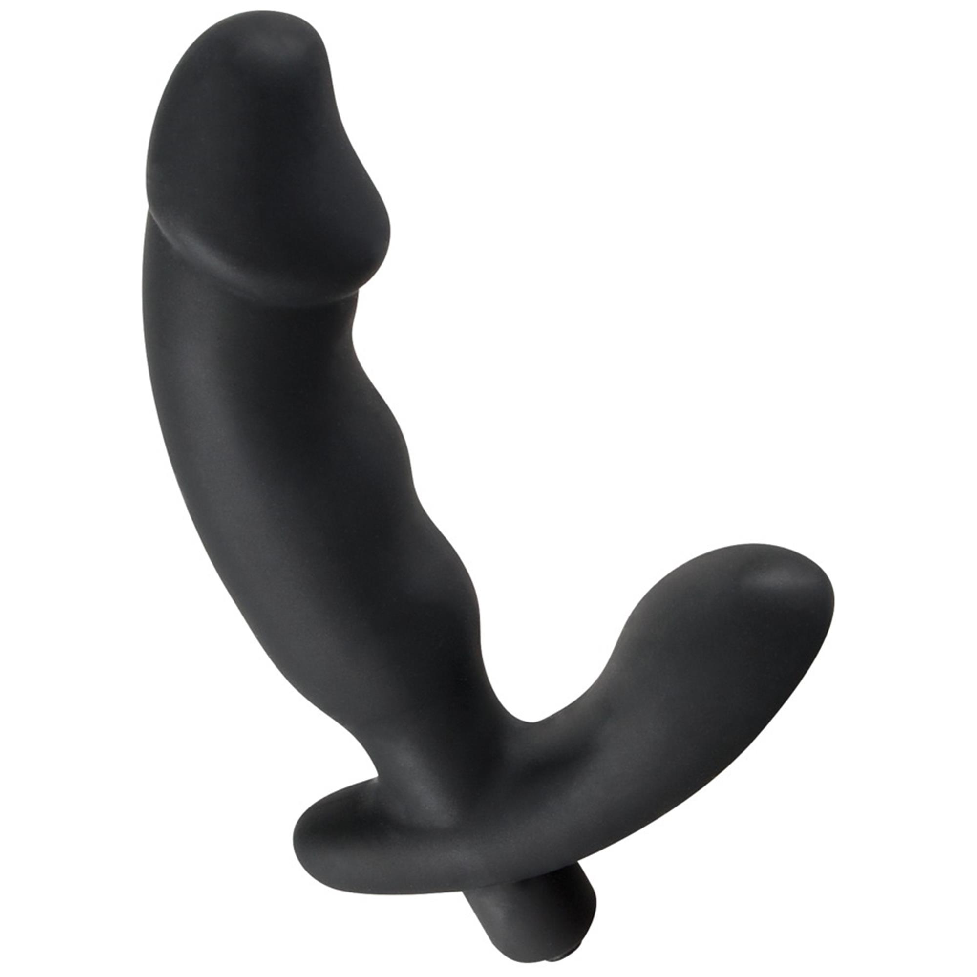 Rebel Cock Shaped Vibe sort vibrator med bølget skaft og mellemkødsstimulator
