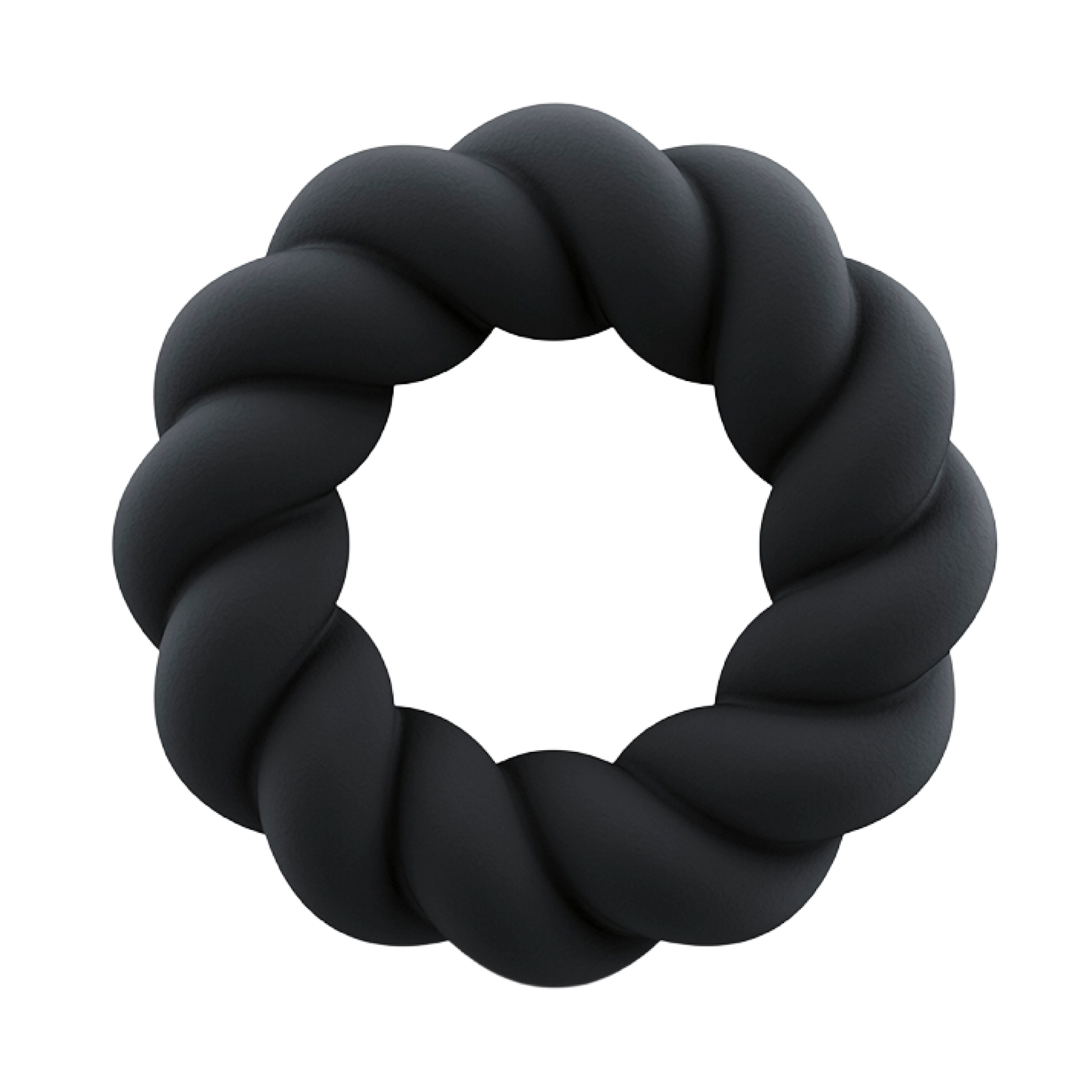 Rocks-Off Twisted C-Ring sort silikonepenisring med snoet overflade