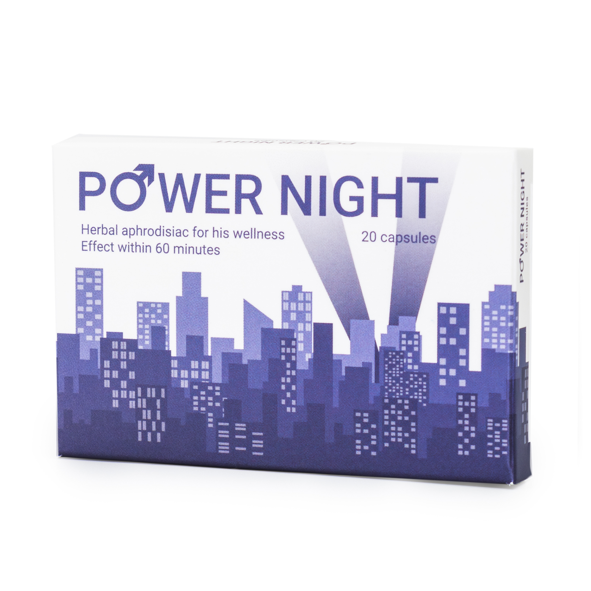 Power Night 20-pack lystkapser til mænd fra Stamina Pax